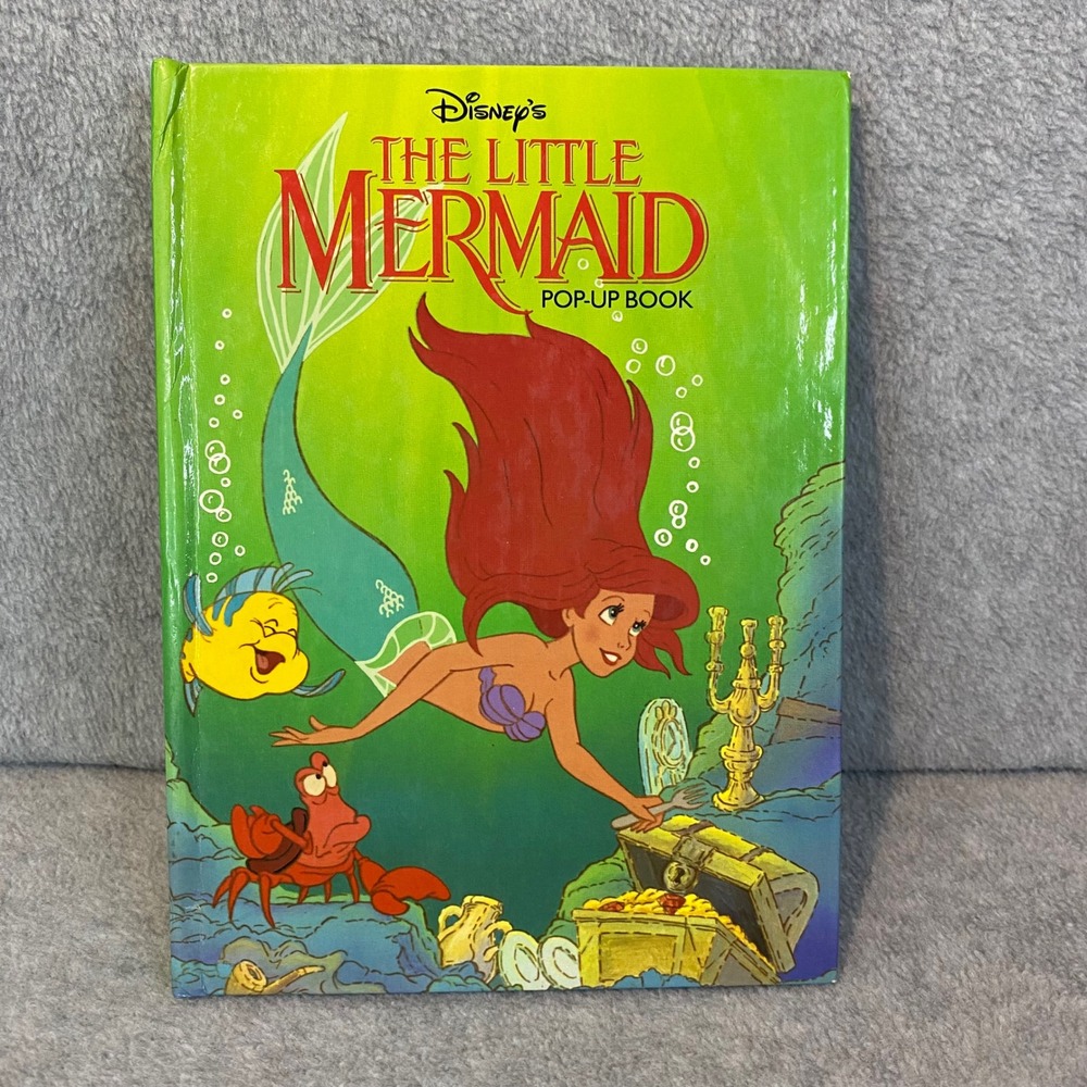 Disney The Little Mermaid Pop-Up Book Kids Green 1st Edition Vintage 1991 EUC